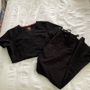 Dickies black scrub set (top and bottom)